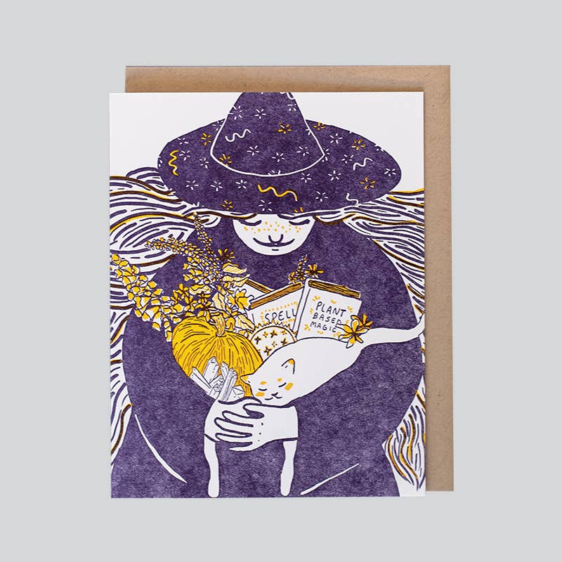 folio press & paperie - Wholesale Halloween Card - Witch - Letterpress Halloween Greeting Card