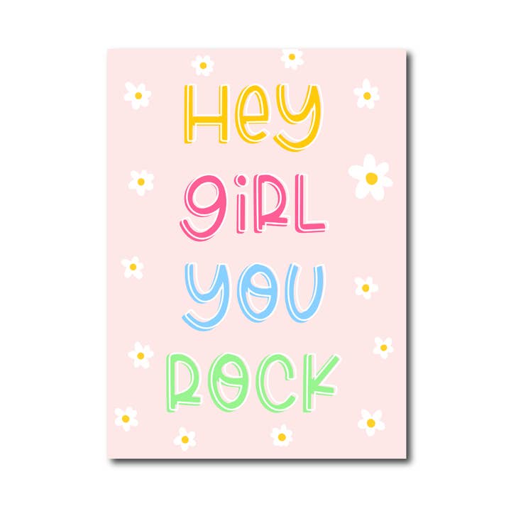 Kaart Hey girl you rock for wholesale by Only Happy Things Stationery