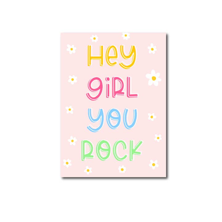 Kaart Hey girl you rock for wholesale by Only Happy Things Stationery