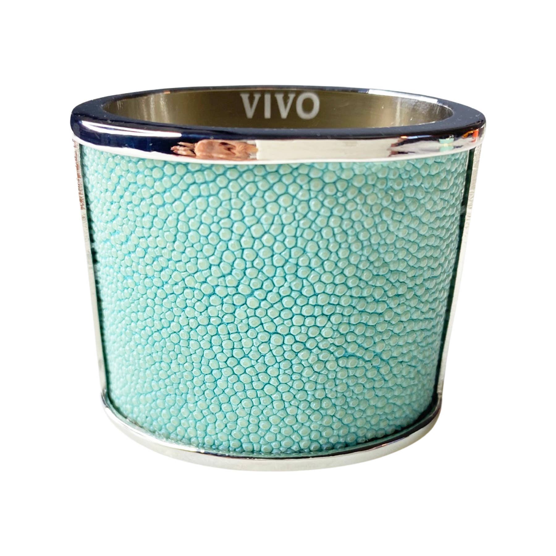VIVO - Wholesale Napkin Ring - Genuine Shagreen Inlay Silver Napkin Ring6