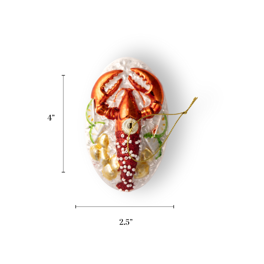 Chive - Wholesale Ornament - Lobster Dinner, Vintage Glass Handmade Food Tree Ornament Decor 20253