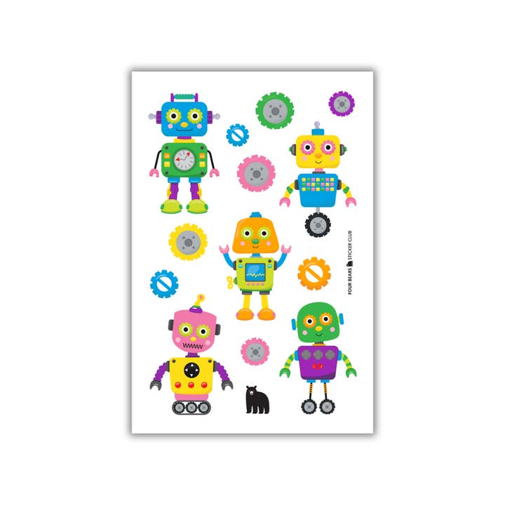 Fuzzy Robots for wholesale by Four Bears Sticker Club