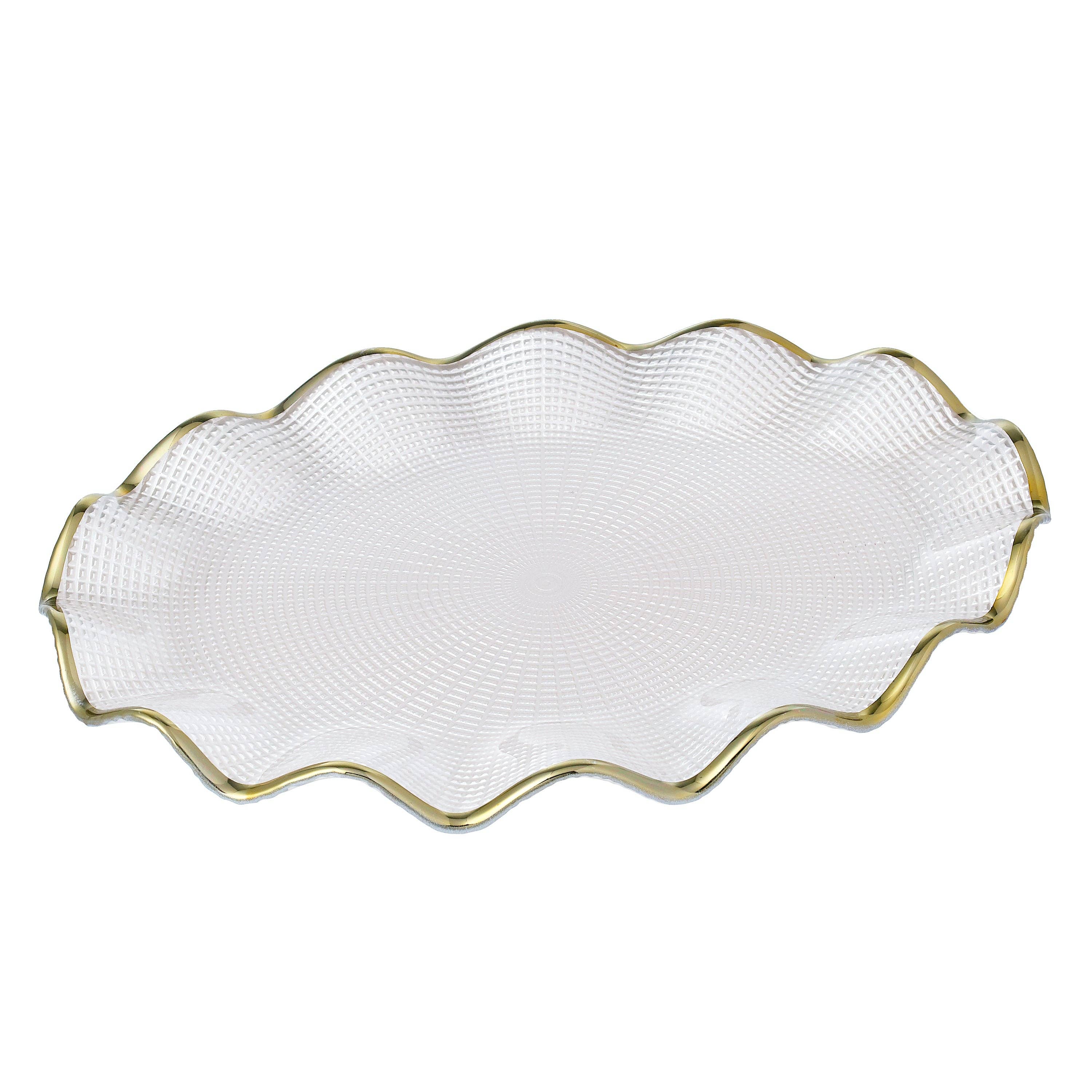 Gifts Plus - Wholesale Platter - 14.17" Oval Glass Platter #RJ2682-014G (Case Pack 12)2
