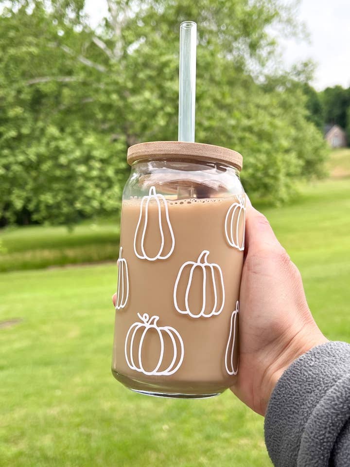 Pot en verre à la citrouille Libbey 16 oz pour la vente par Rae's Boutique