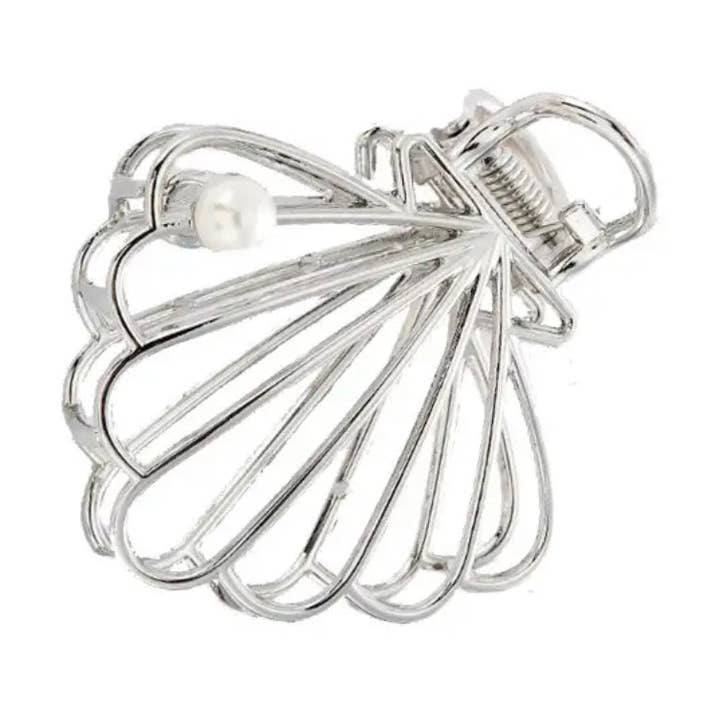 Concha de cabelo prateada por atacado de Emilie collection