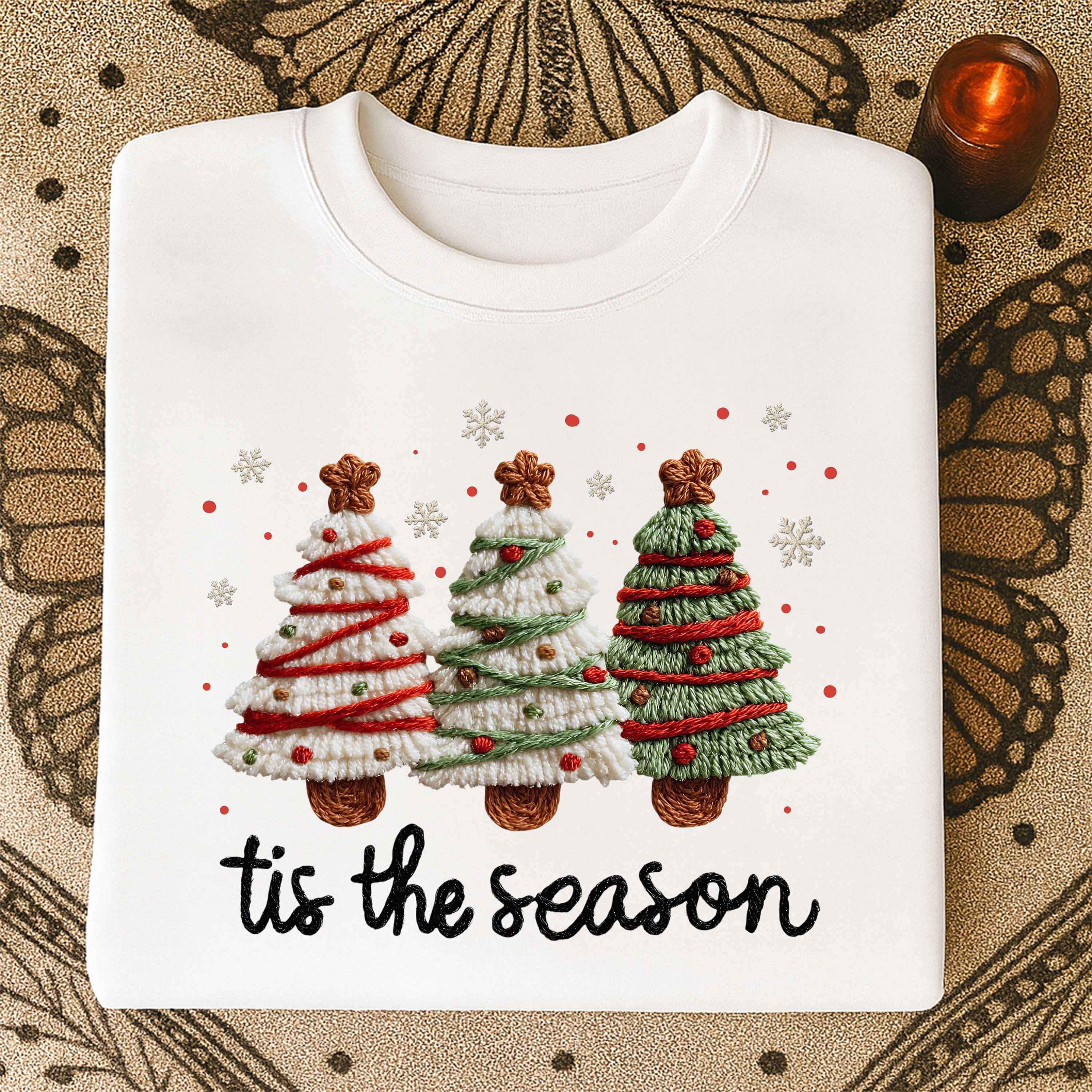 Glaime - Wholesale T-Shirt (Graphic) - Women's - Comfort Colors Yarn Crochet Christmas Tree Shirt, Xmas Tee5
