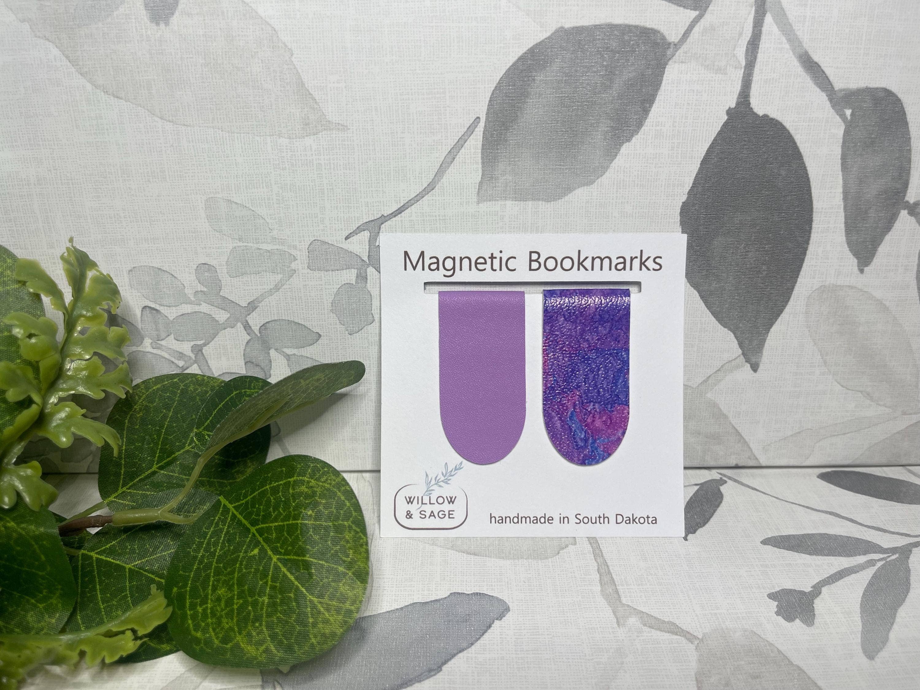 Willow & Sage - Wholesale Bookmark - Purple Magnetic Bookmark Pair 4