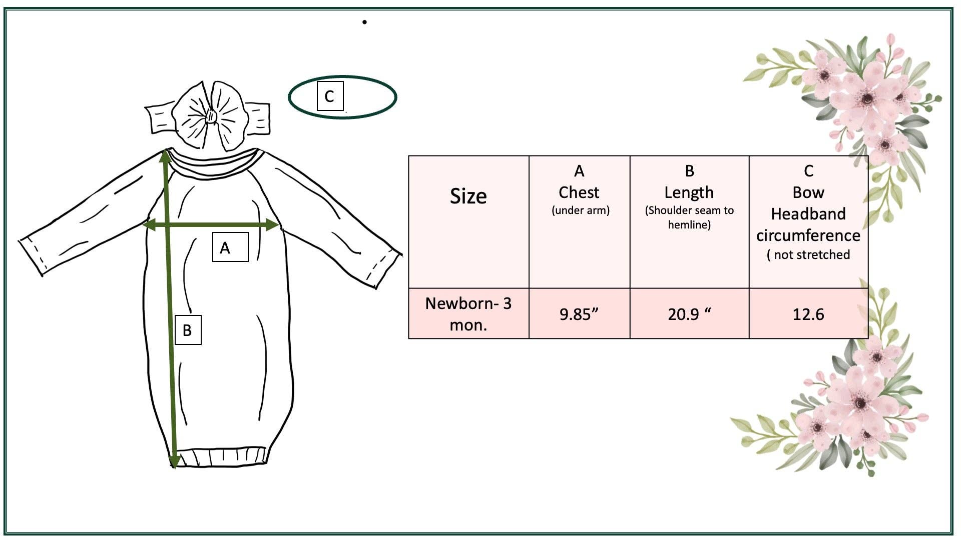 Adorable Sweetness - Wholesale Babygown - Baby - Infant Girls Pink Dainty Flower Baby Gown and Bow Headband3