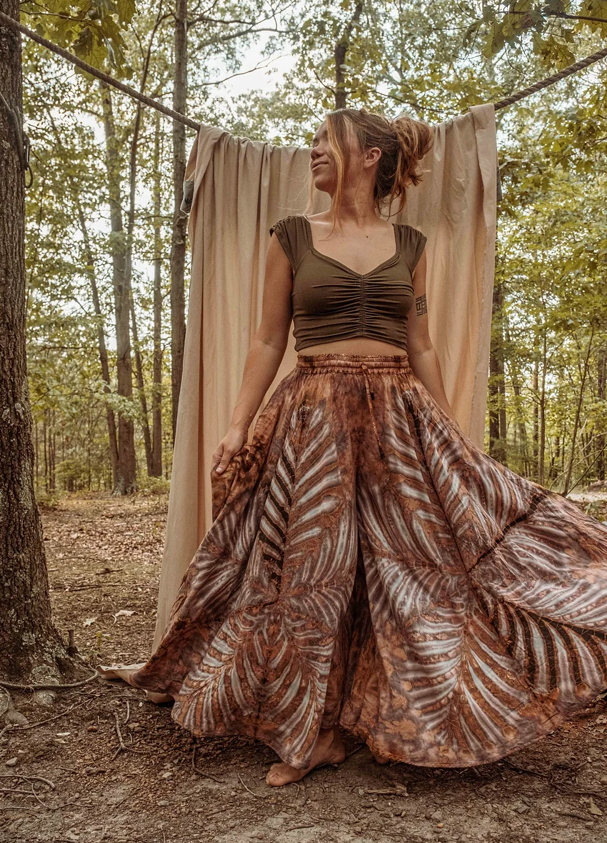 Gardenbelle Shop - Vente Pantalon – femme - Pantalon Palazzo Teint à la main Hippie Boho, Pantalon Bodhi Flowy8