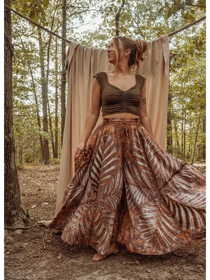 Gardenbelle Shop - Wholesale Broek - Dames - Hippie Boho handgeverfde Palazzo-broek, Bodhi soepelvallende broek8