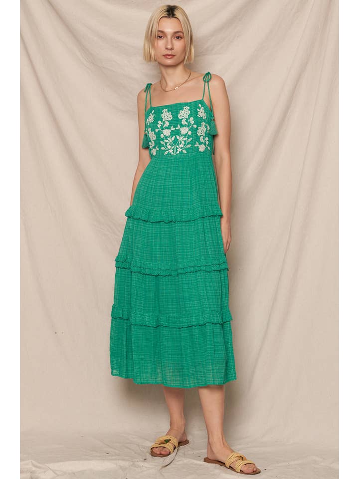 En Crème - Wholesale Dress - Women's - Tie Shoulder Embroidered Dress 10