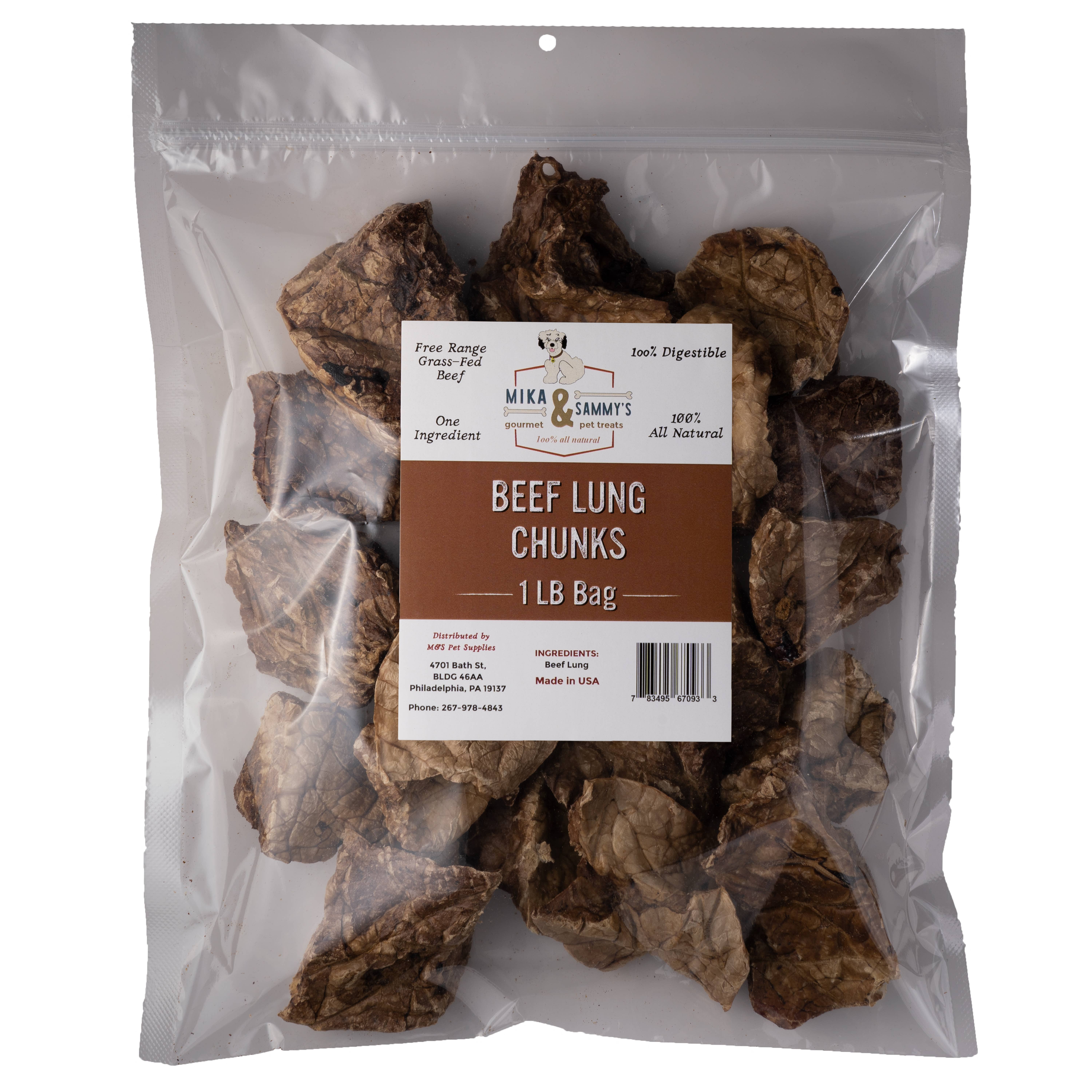 Mika and Sammy's Gourmet Pet Treats - Wholesale Pet Treats - Dog - Beef Lung Chunks2