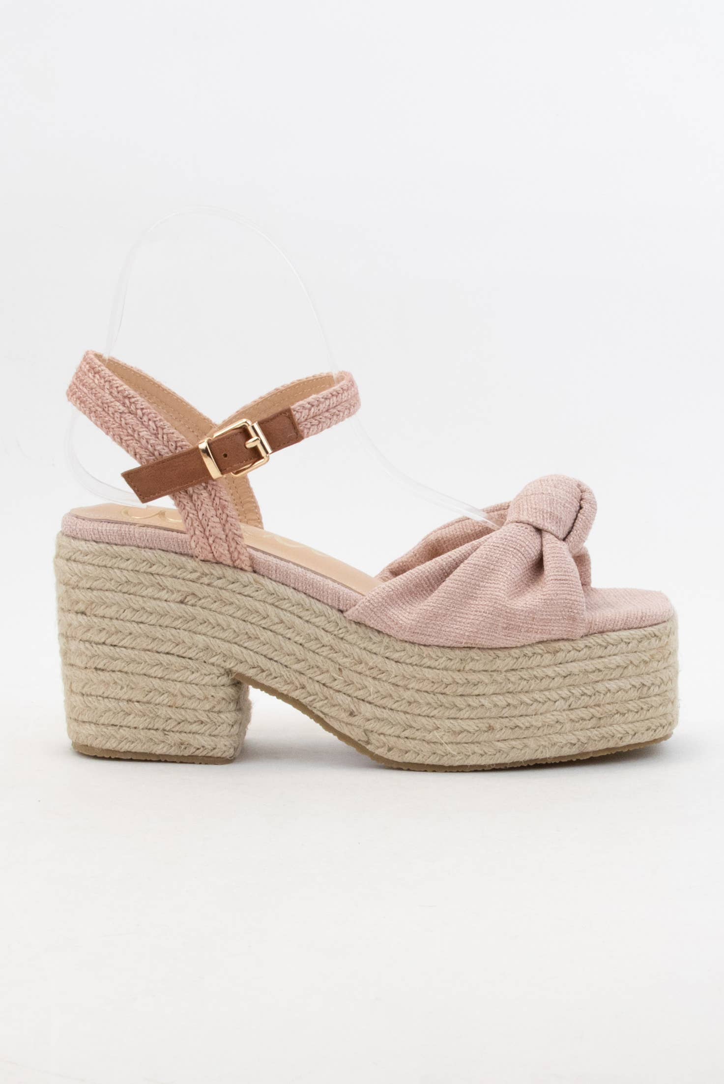 CCOCCI - Vendita all'ingrosso Scarpe con plateau - Donna - ESPADRILLAS SPESSE CON TOMAIA ANNODATA IN LINO PALMER, TACCO PLATEAU0