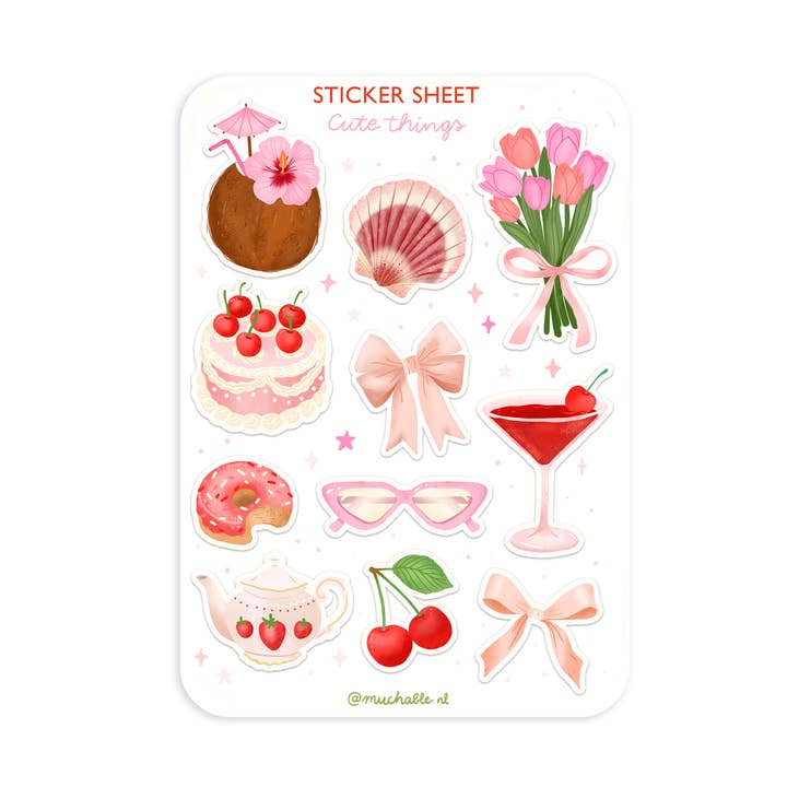 A6 sticker sheet - girly things for wholesale by Muchable