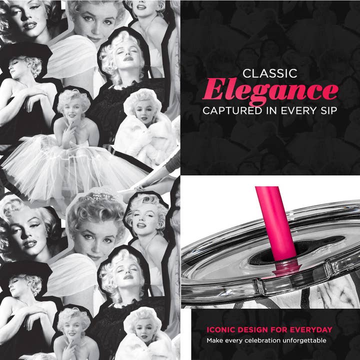 Dragon Glassware - Wholesale Insulated Mug/Tumbler - Marilyn Monroe Tumbler - 24 oz3