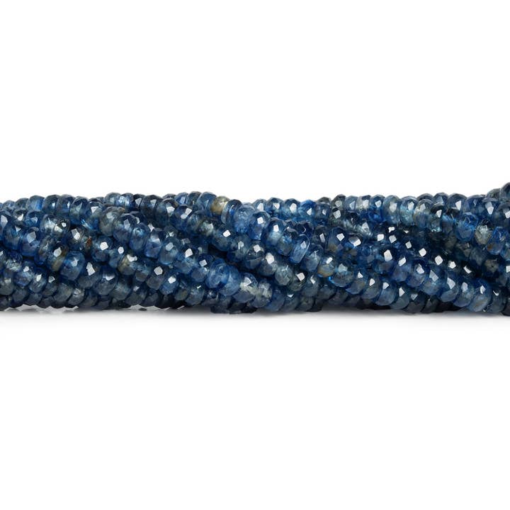 3-6mm Kyanite Faceted Rondelles 18 inch 155 beads for wholesale by The Bead Traders