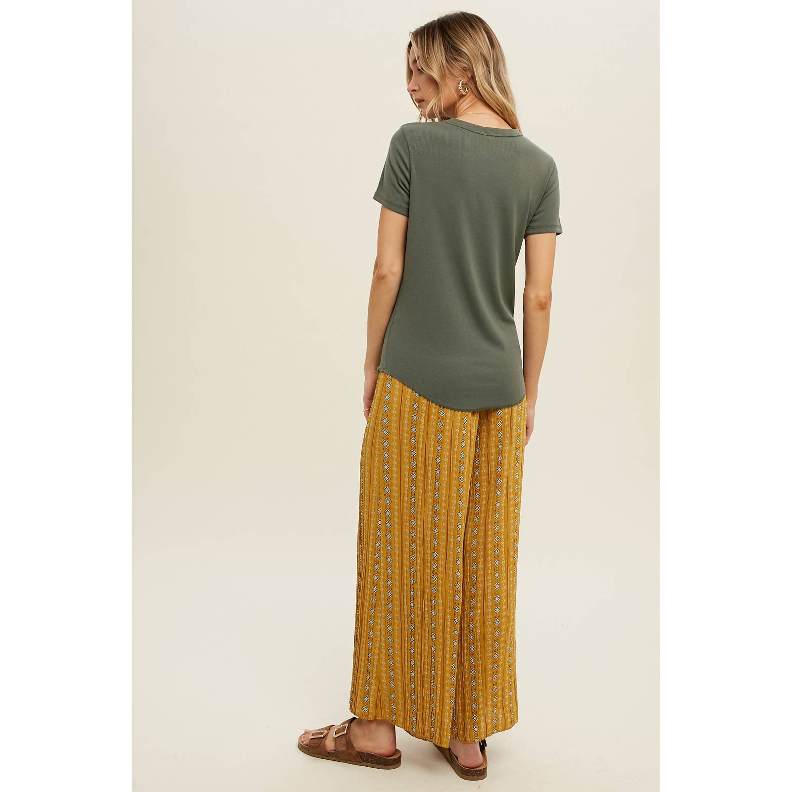 Wishlist Apparel – T-shirt – Mulher por atacado – Camiseta básica canelada de malha / WL18-171431