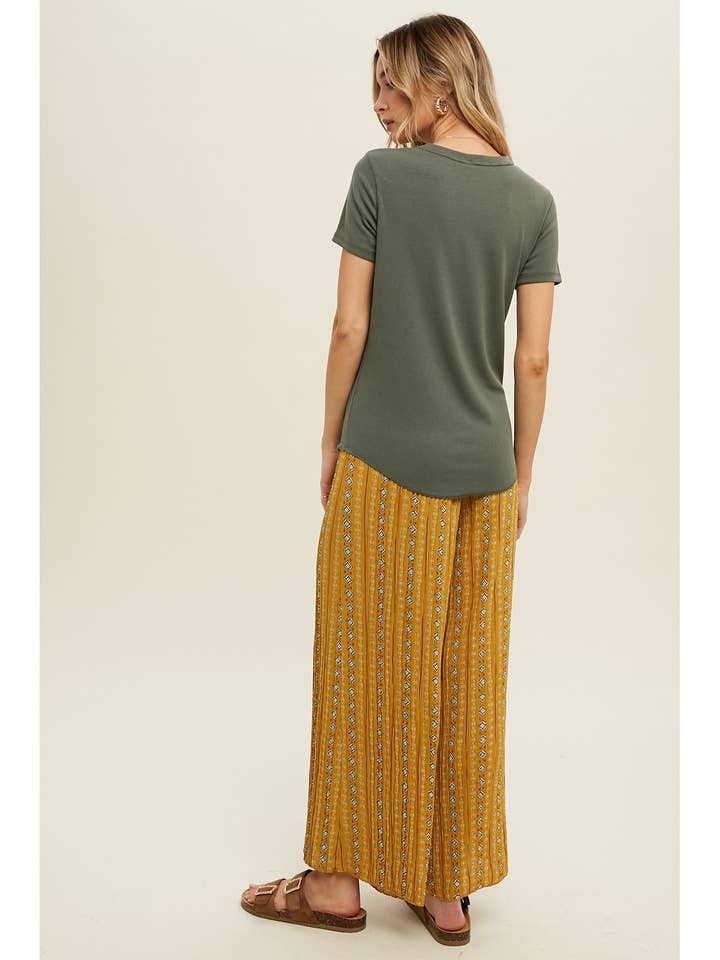 Wishlist Apparel - Wholesale T-Shirt - Women's - RIBBED KNIT BASIC T-SHIRT / WL18-171419