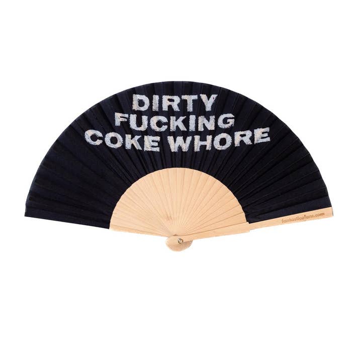 Fantastico Fans - Wholesale Handheld Folding Fan - Dirty Fucking Coke Whore 23cm fan