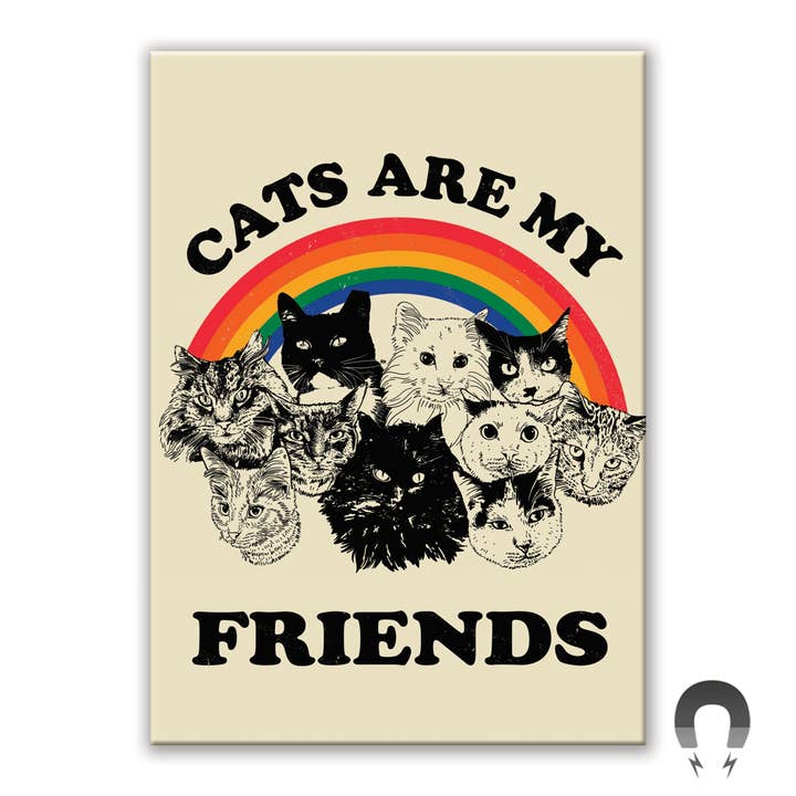 Cats Are My Friends Rectangle Magnet for wholesale by Badge Bomb