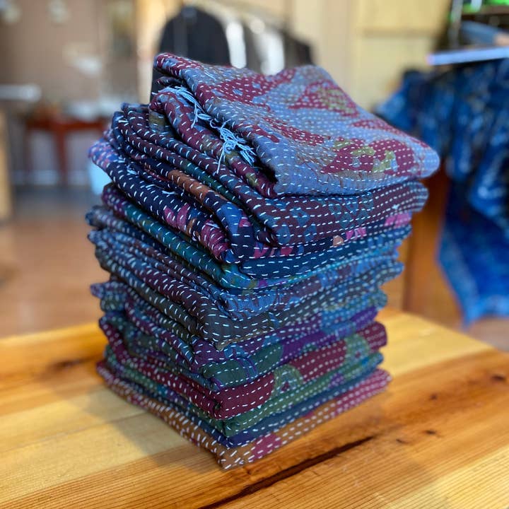 Seeds - Wholesale Scarf - Women's - Over-dyed Kantha Scarves | Recycled Sarees 100% Cotton