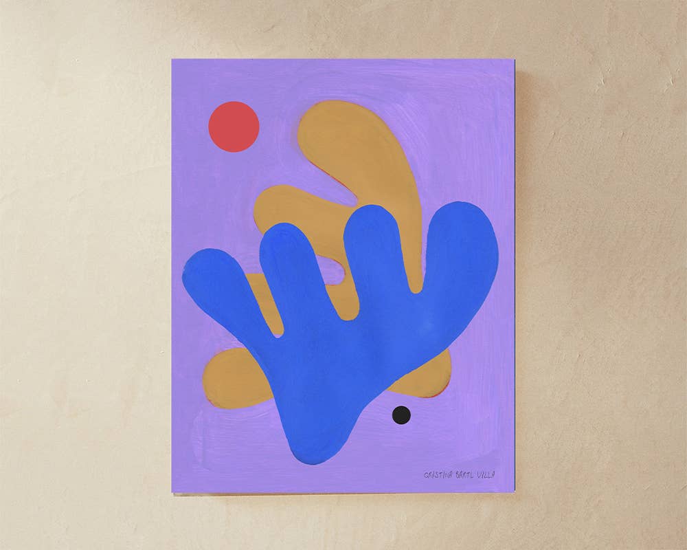 Honora Papers – wholesale Art print – Periwinkle Organic Shapes Abstract Art Print