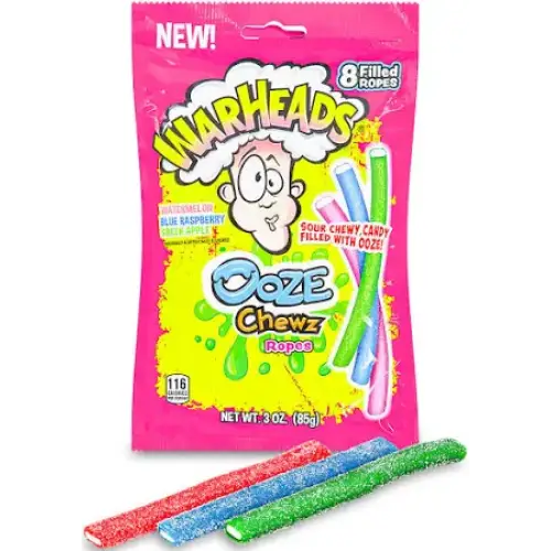Echo Sales America - Wholesale Gummy - WARHEADS Ooze Chewz Ropes 3oz case 12ct5
