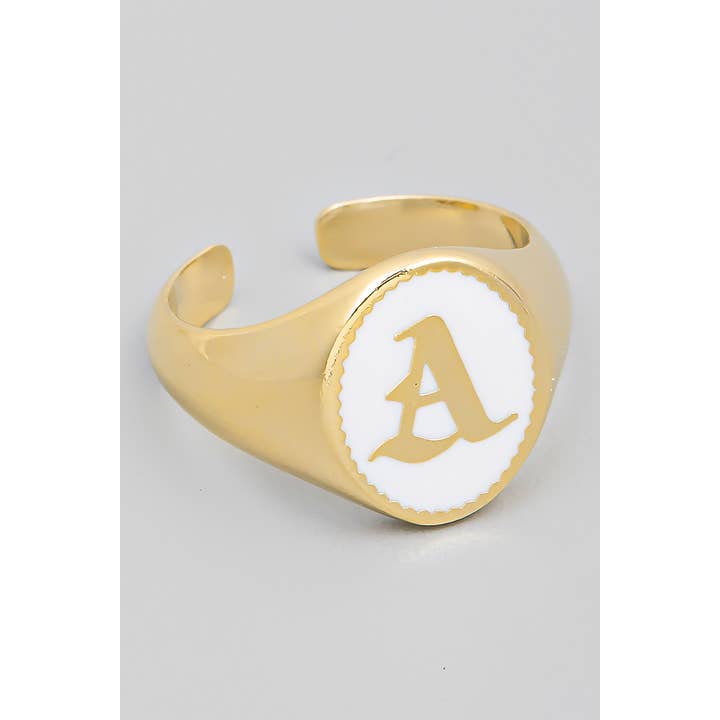 Siegelring „Initial Alphabet“ für den Großhandel von The Looks by Fame Accessories