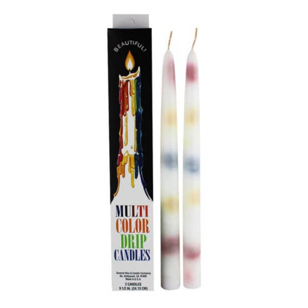 Multi-color Drip Taper Candle-72 for wholesale by General Wax- Candles