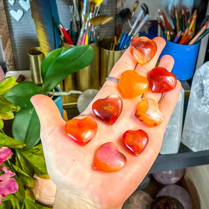 Mandala Gems - Wholesale Spiritual Stone/Crystal - Pocket Sized Carnelian Hearts5