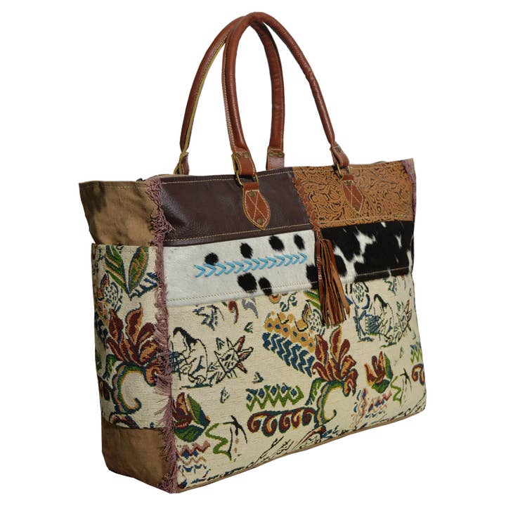Hopofly Bags – Großhandel Weekender-Tasche – Damen – Piko Weekender-Tasche für Damen aus Canvas und Leder