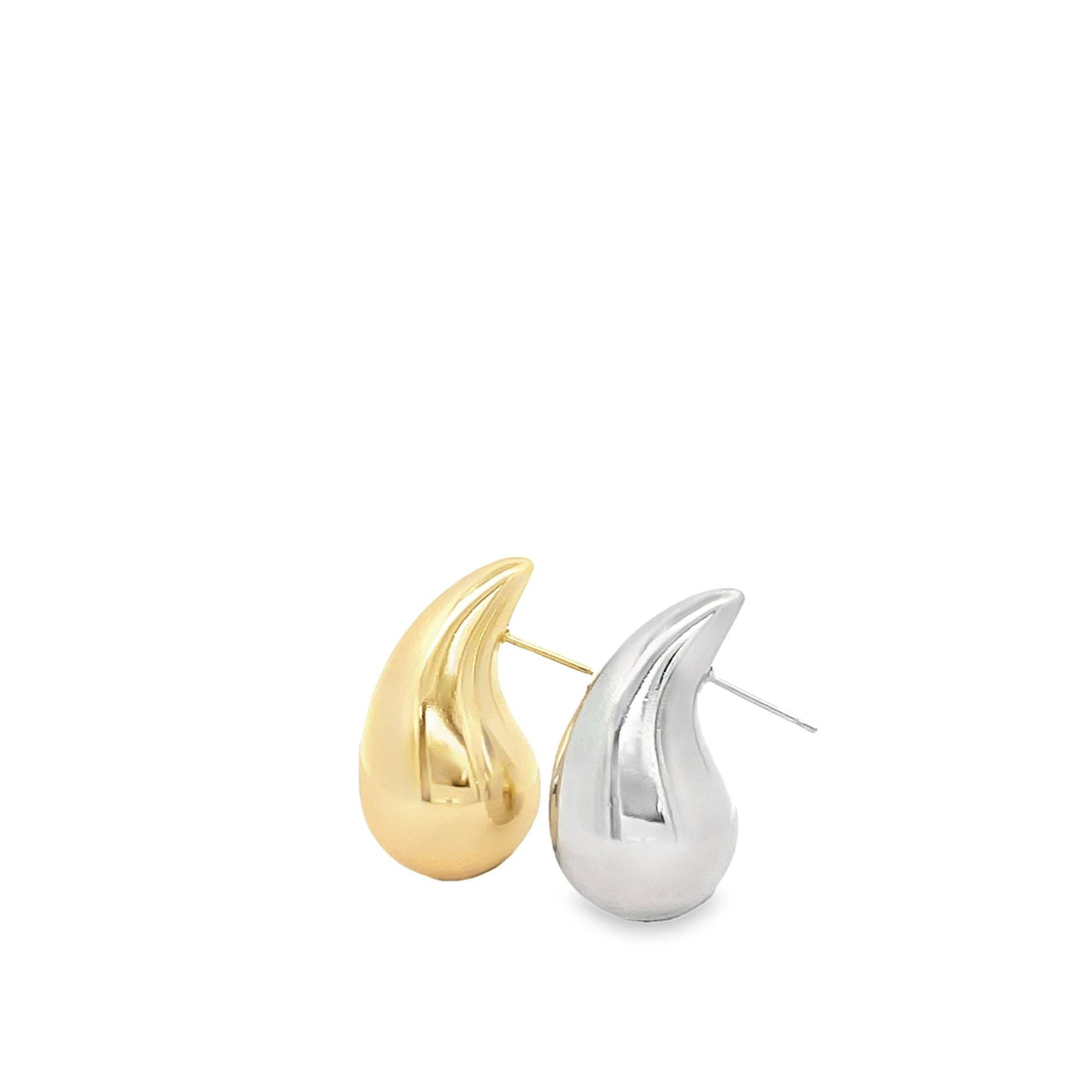 MIA Jewelry - Wholesale Dangle Earrings - 18K Gold and Rhodium Filled Teardrop Dangle Earrings2
