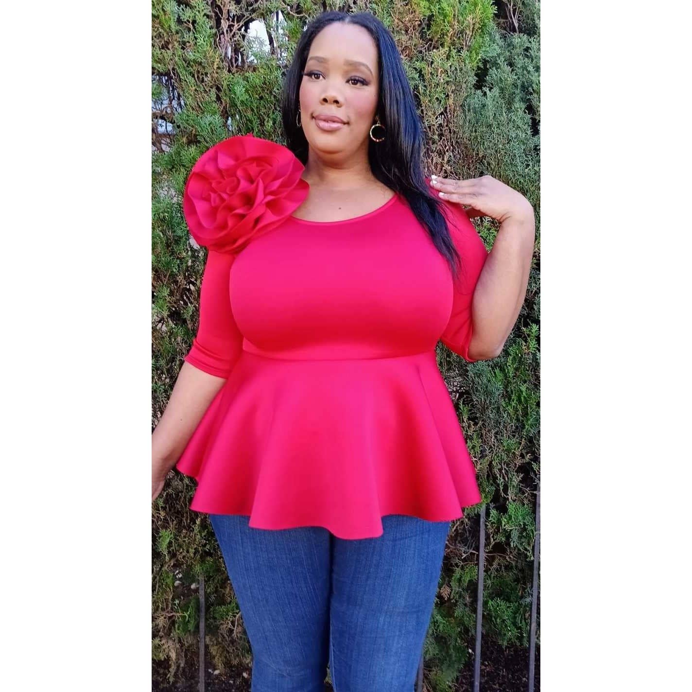 DORCAS - Wholesale Blouse - Women's - REGULAR SIZE SUPER TECHNO FLOWER TOP1