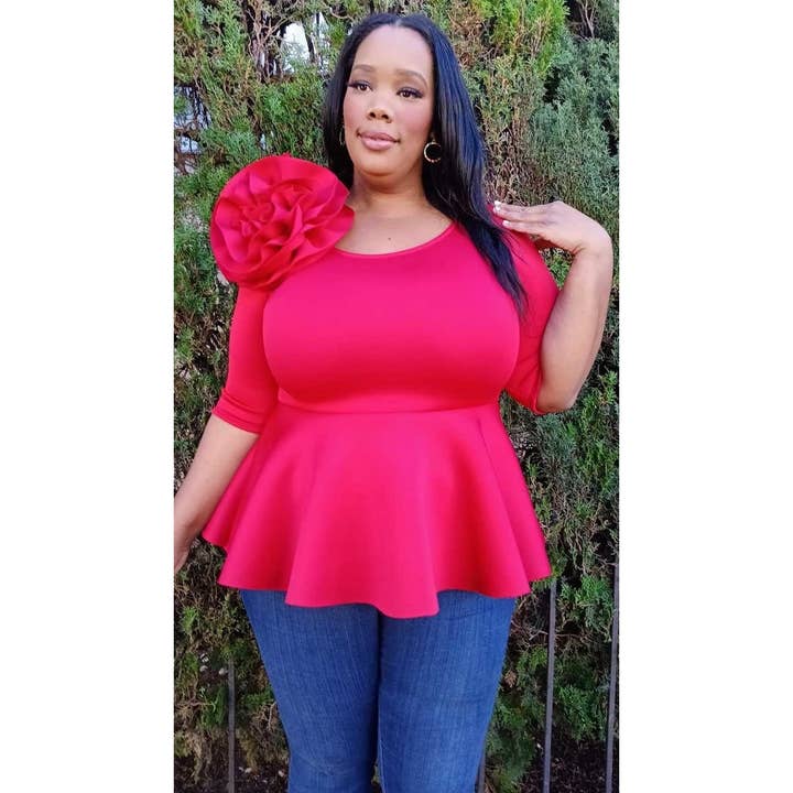 DORCAS – wholesale Blouse – Women’s – REGULAR SIZE SUPER TECHNO FLOWER TOP1