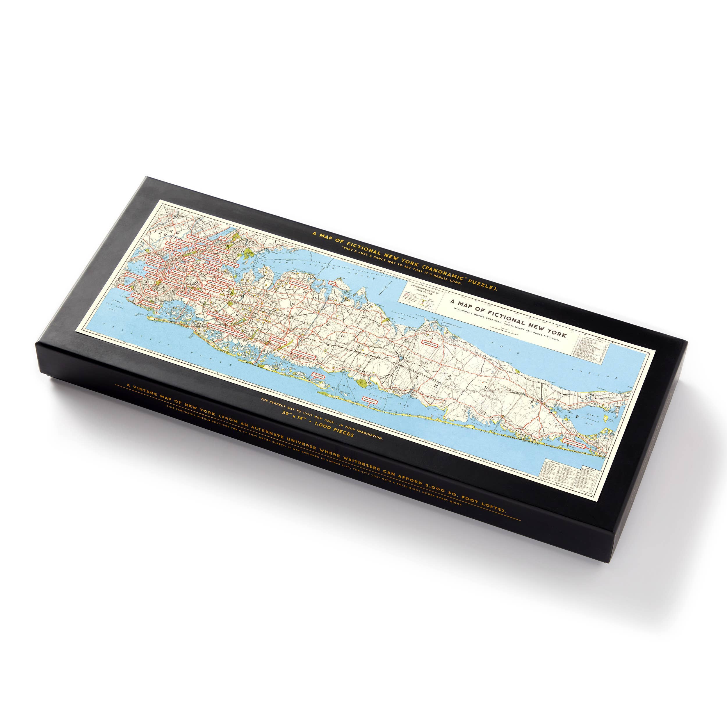 Chronicle Books - Wholesale Puzzle - Adult - Brass Monkey NYC Map 1,000 Piece Panoramic Puzzle0