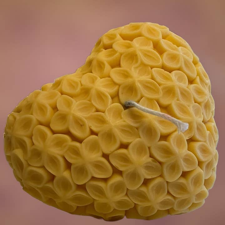 NEW Drop! Detailed Embossed Floral Heart Shaped Candle for wholesale by AtelierCMXII