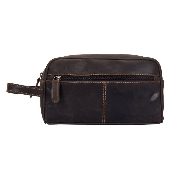 Greenwood Leather AU - Wholesale Toiletry bag – Unisex - Leather Toiletry Bag Brown - Geelong TB796BRN1