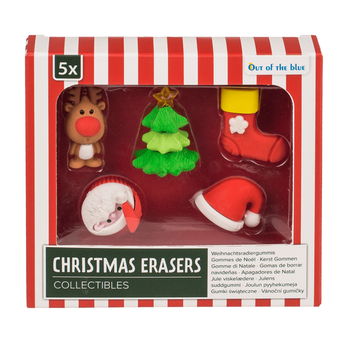 Out of the blue KG - Wholesale Eraser - Christmas erasers "Collectibles", set of 5,2