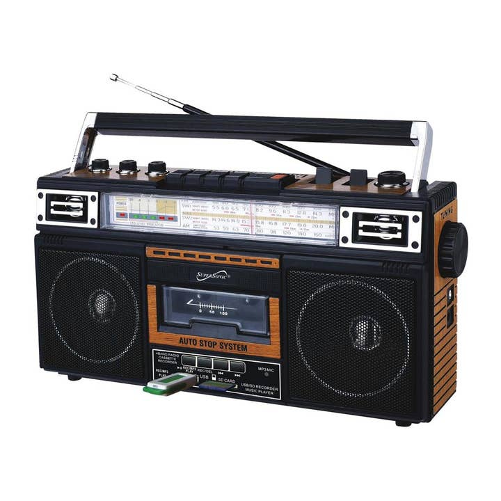JupiterGear Home - Wholesale Speakers - Supersonic 4 Band Bluetooth Radio & MP3 / Cassette Player
