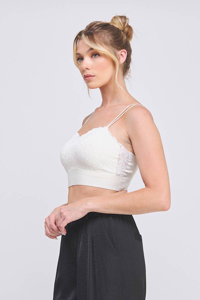 Allie Rose – Großhandel Bralette – Damen – Rosafarbener Bralette aus Strick mit Spitze5