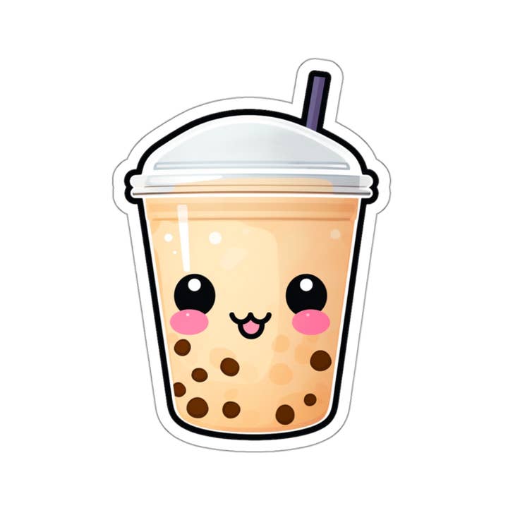 Kawaii Bubble Tea Boba Tea Asian Drink Sticker for wholesale by LivLearnLove