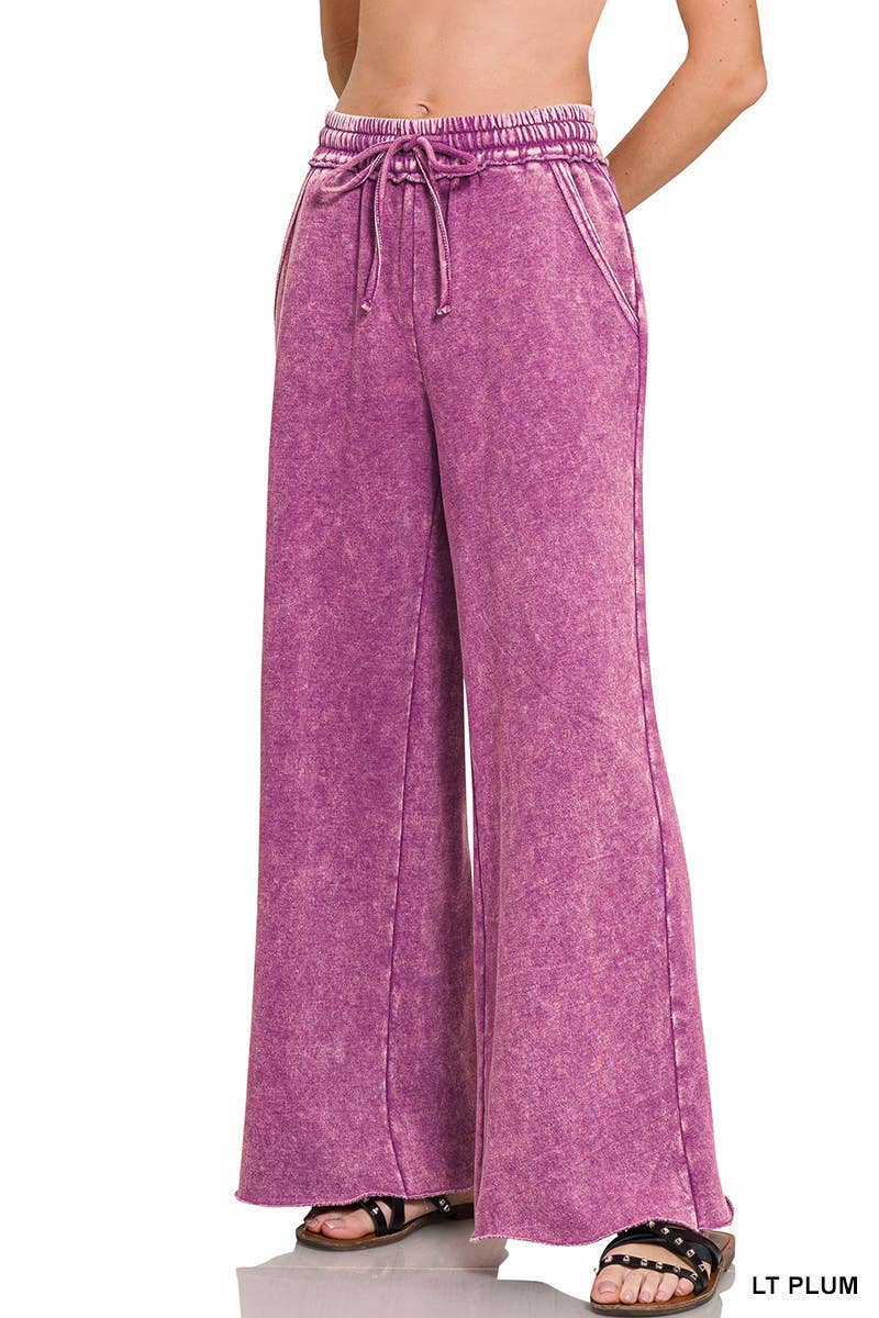 Vanilla Monkey - Venta al por mayor Pantalones de chándal/cómodos - Mujer - Pantalones de chándal Palazzo de forro polar Acid Wash con bolsillos0