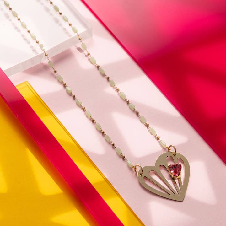 Freia Lange Ketting Mintgroen voor wholesale door Susi di Re