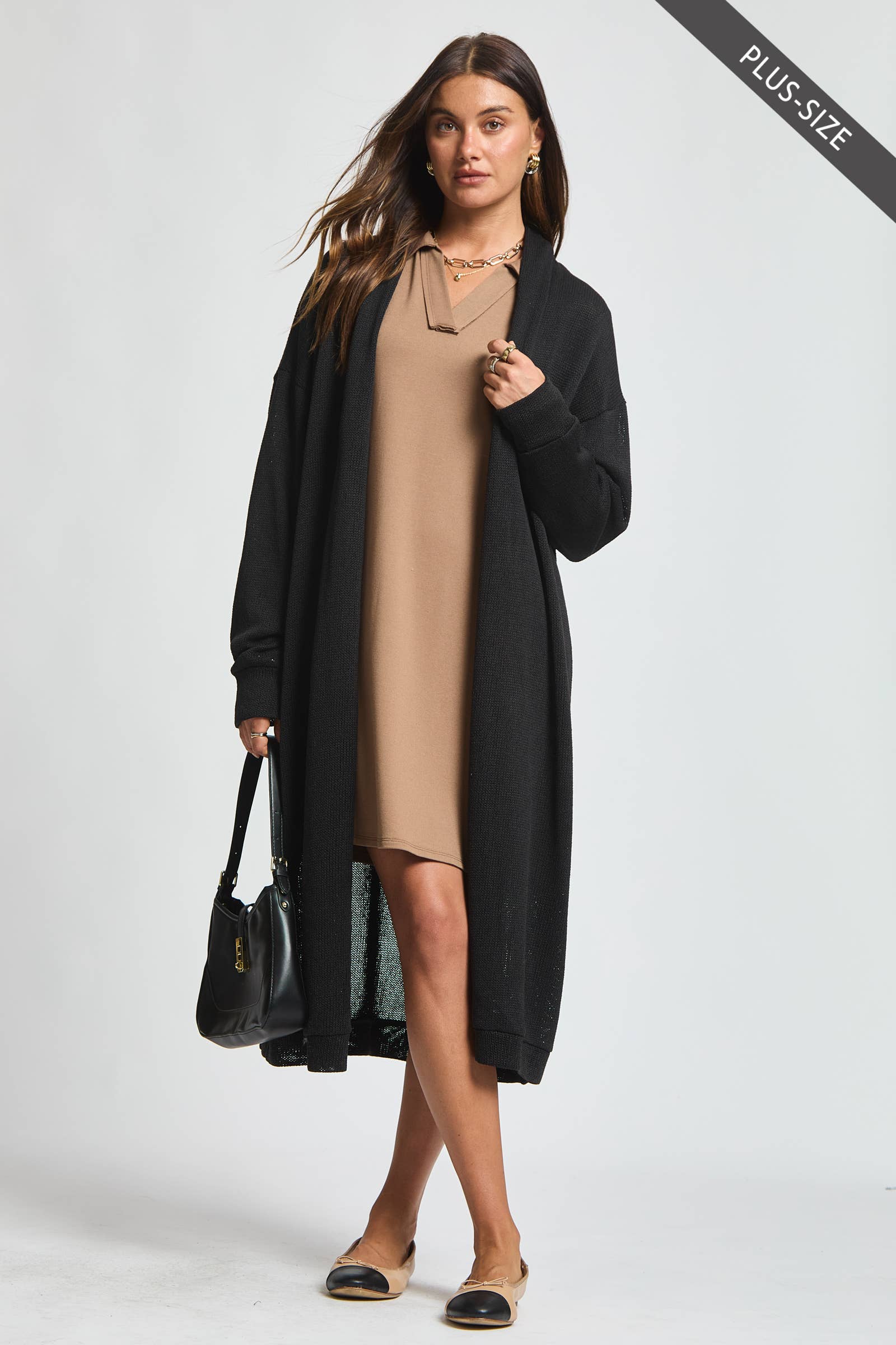 Dear Scarlett - Venta al por mayor Cárdigan - Mujer - Cárdigan Largo Relajado Talla Grande19