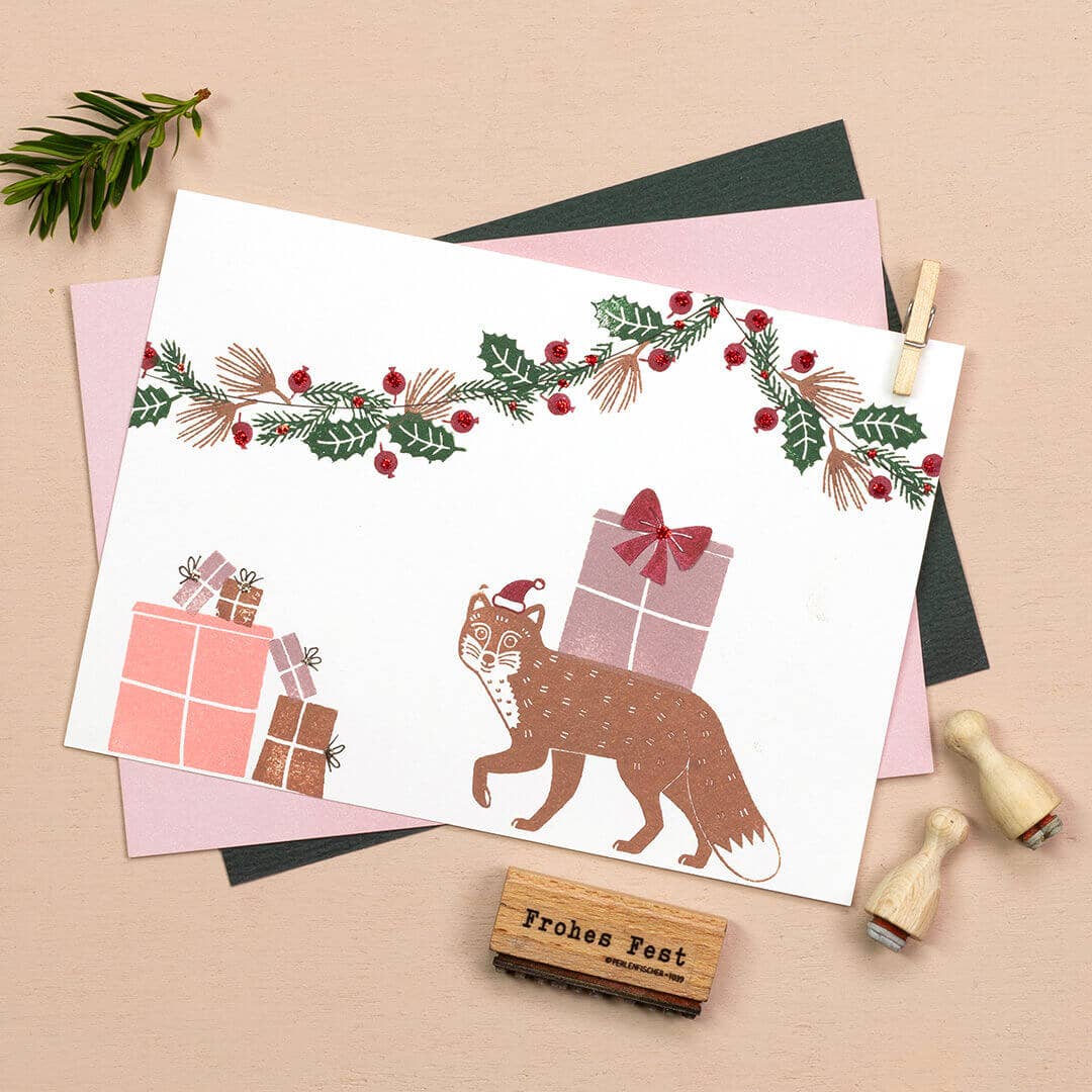 Perlenfischer - Wholesale Rubber/Decorative Stamp - 5x Stamp | Running Fox4