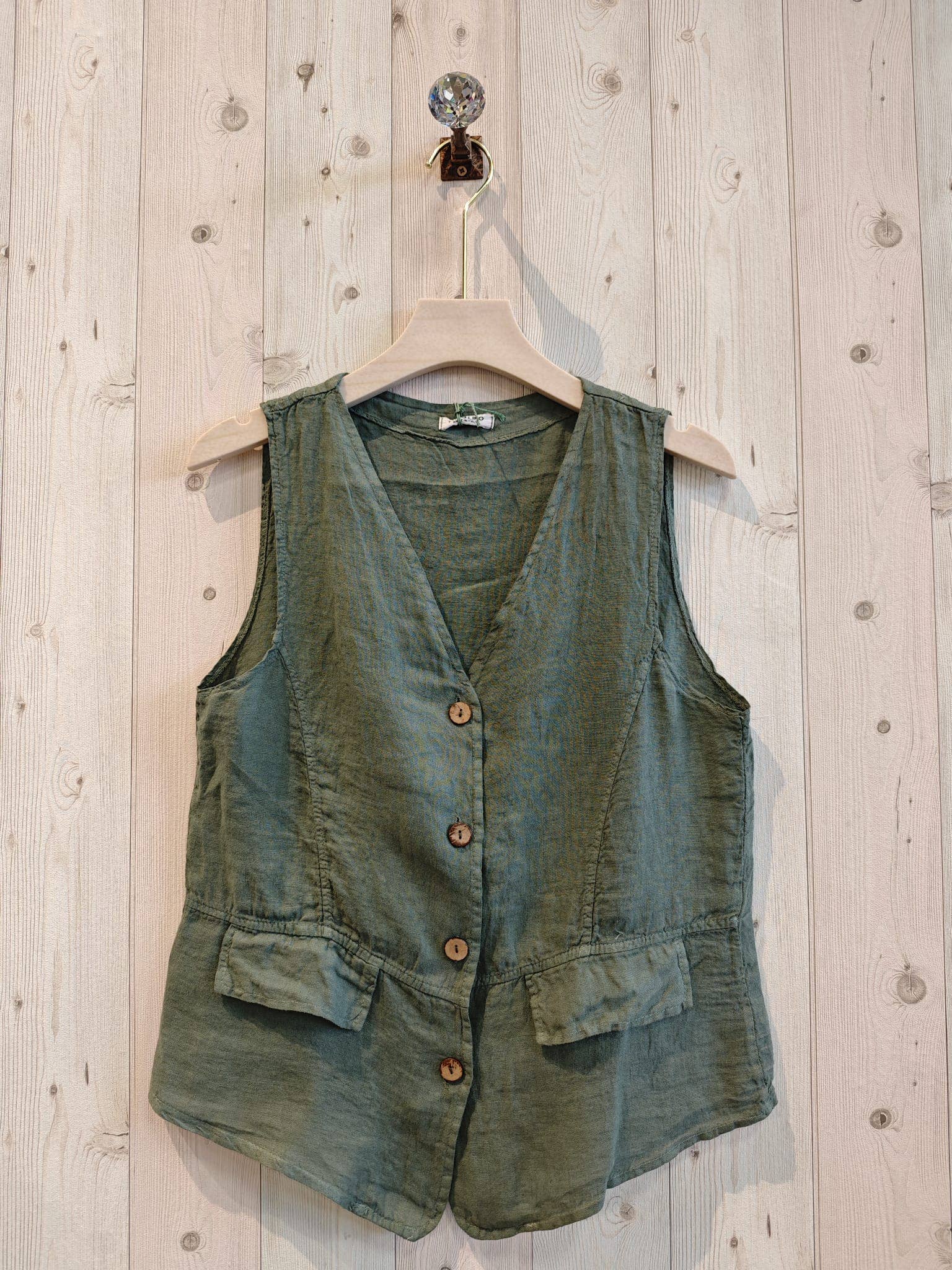 Linen & More - Wholesale Outerwear Vest - Women's - REF 17404 100% LINEN VEST4