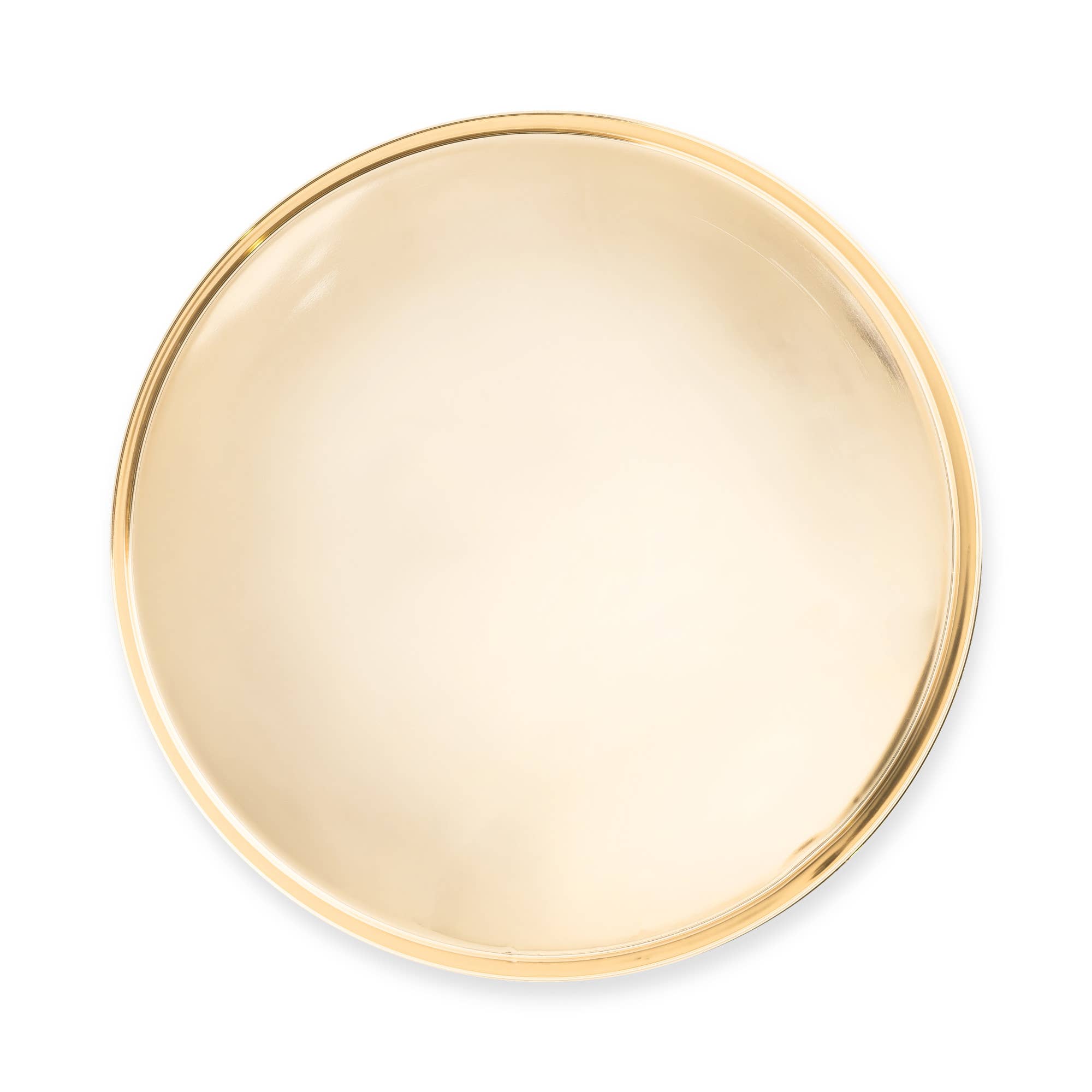 Viski - Wholesale Serving Tray - Belmont™ Polished Gold Plated Round Serving Tray2