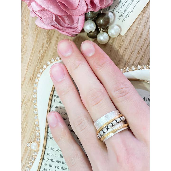 Zoey Simmons - Wholesale Band/Stacked Ring - Raised Texture Spinner Ring - SF