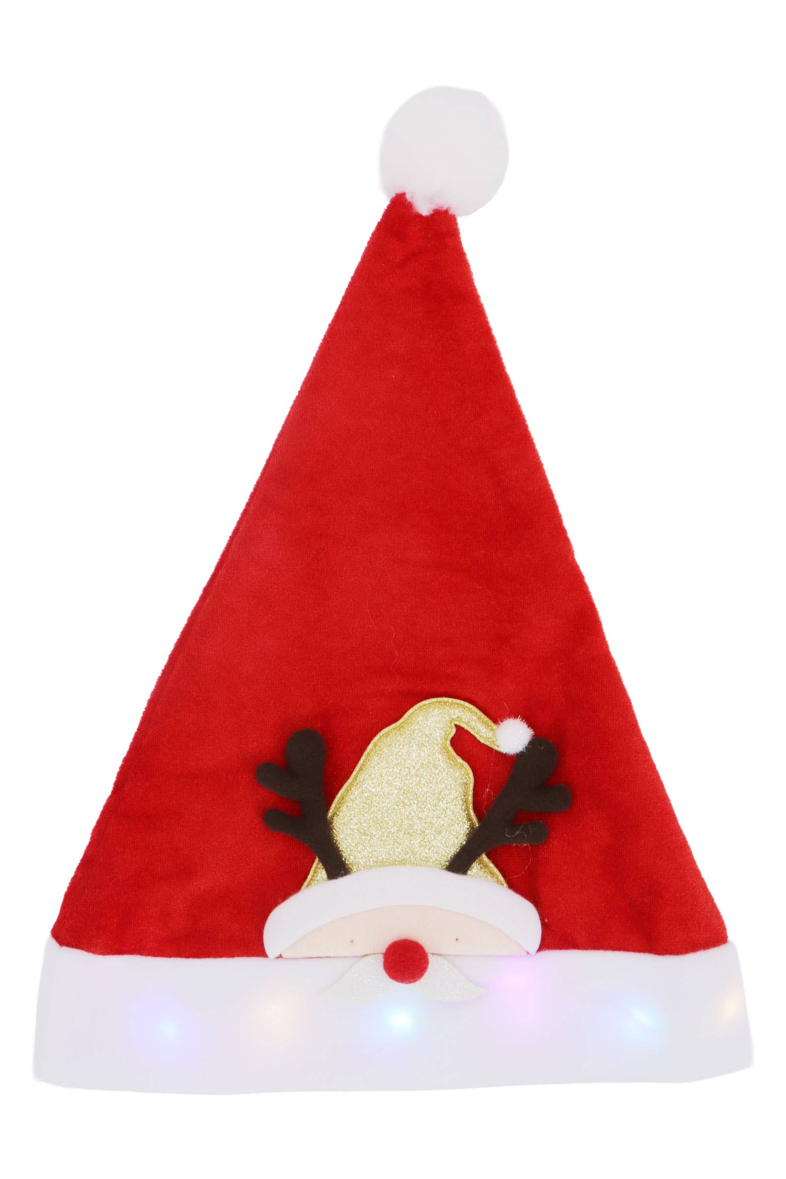ASSORTED Christmas Led Light-up Velvety Fleece Santa Hat for wholesale on Faire13
