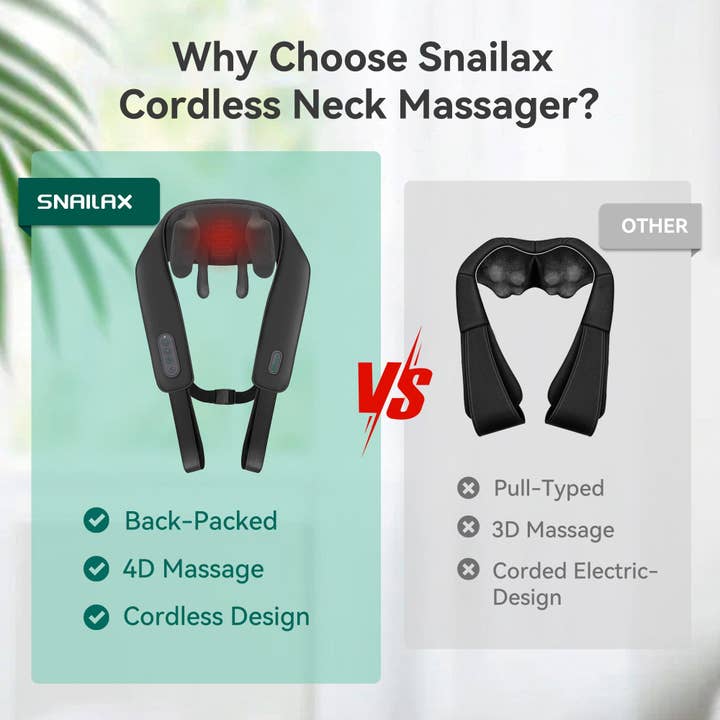 SNAILAX - Wholesale Body Massager - Snailax 4D Deep Kneading Handheld Cordless Neck & Back Massager with Bandage - 6812